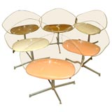 Six Lucite & Chrome Chairs